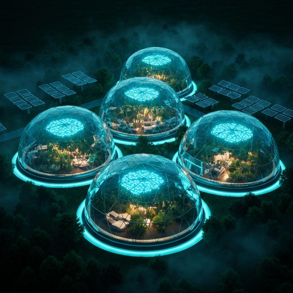 Futuristic modular eco-dome housing complex